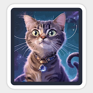 Cat in the Universe: Cosmic Whiskers Explored Sticker